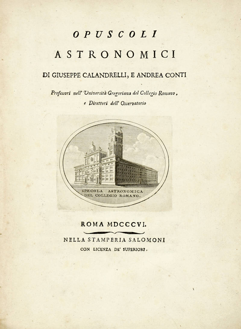 Opuscoli Astronomici di Giuseppe Calandrelli e Andrea Conti.