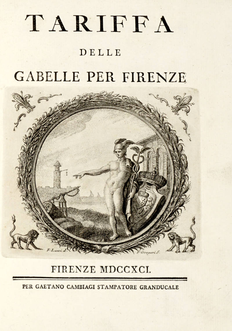 Tariffa delle Gabelle per Firenze.