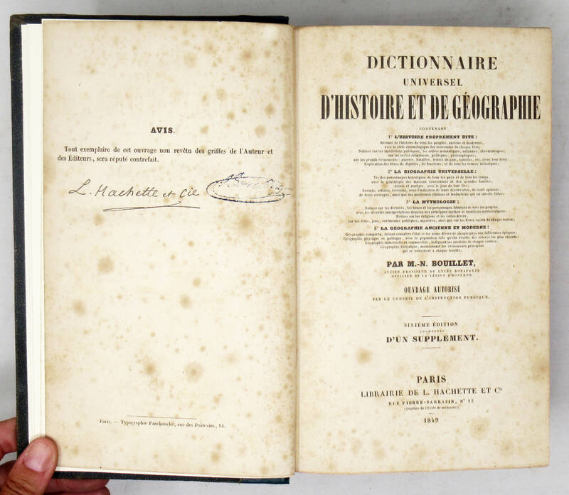 Dictionnaire universel d'histoire et de géographie... Sixième édition augmentée d'un Supplément.