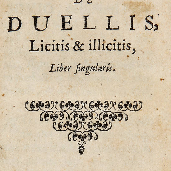 De duellis Licitis et Illicitis, Liber singularis.