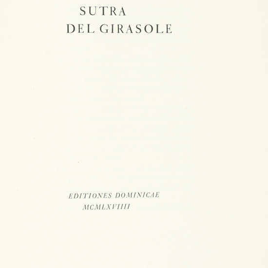 Il sutra del Girasole.