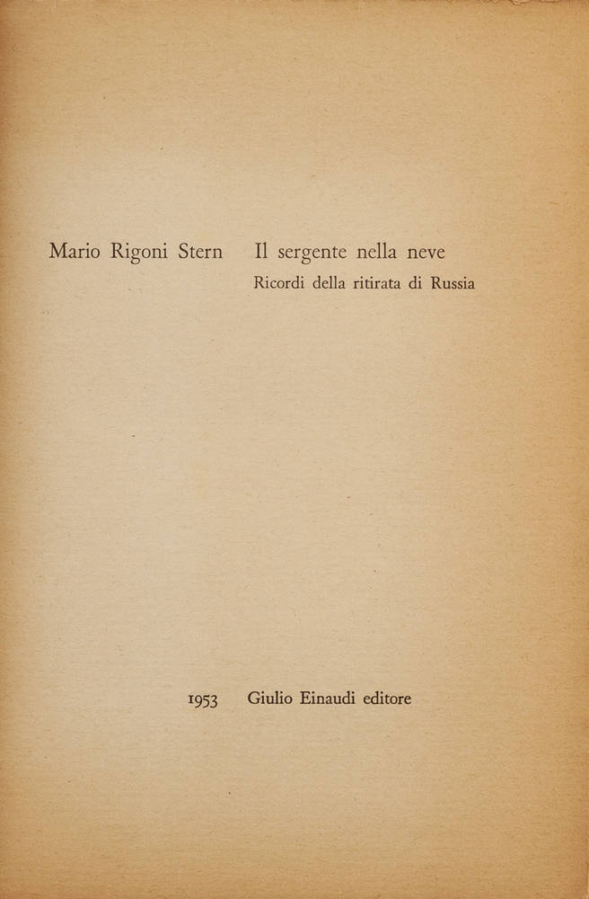 Mario Rigoni Stern - Il sergente nella neve