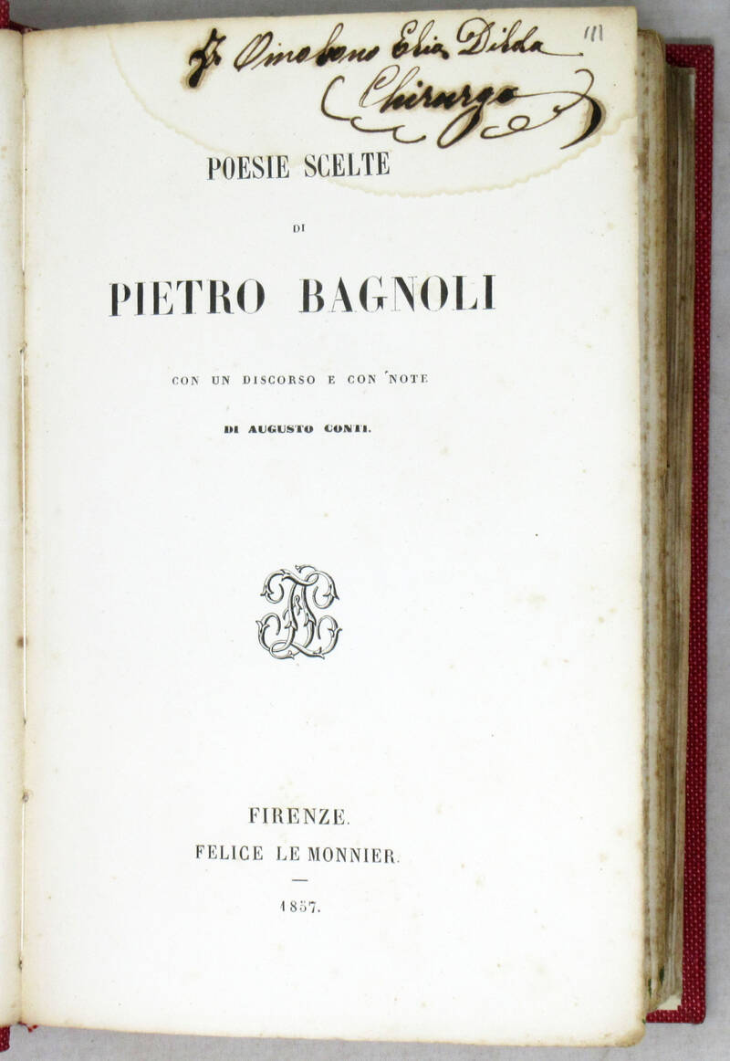 Poesie scelte. Con un Discorso e con note di Augusto Conti.