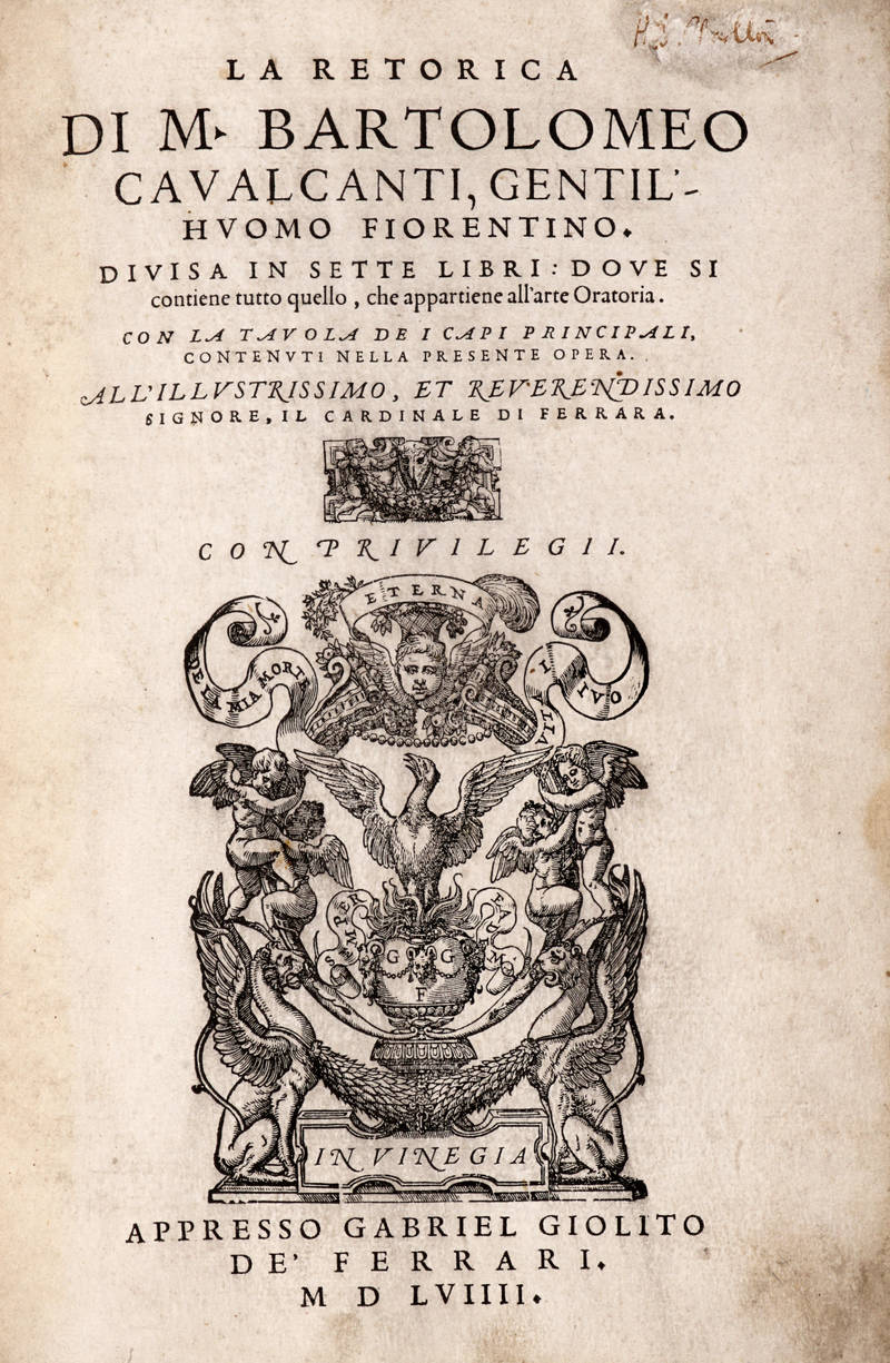 La Retorica...divisa in sette libri: dove si contiene tutto quello, che appartiene all'arte Oratoria...