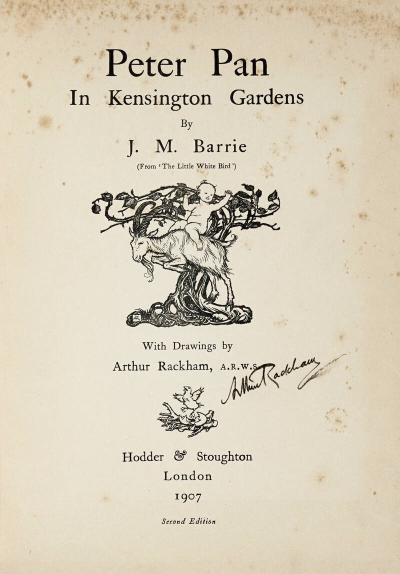 Peter Pan in Kensington Gardens by..J.M. Barrie..with Drawings by Arthur Rackham....