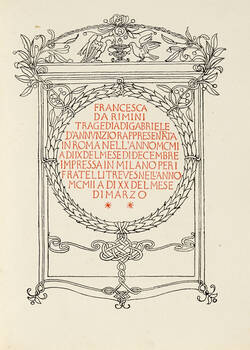 Francesca da Rimini. Tragedia....rappresentata in Roma nell'anno a di IX del mese di Dicembre 1901.