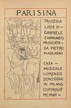 Parisina. / Tragedia / Lirica Di- / ...Musicata / Da Pietro / Mascagni / Casa Musicale / Lorenzo / Sonzogno.