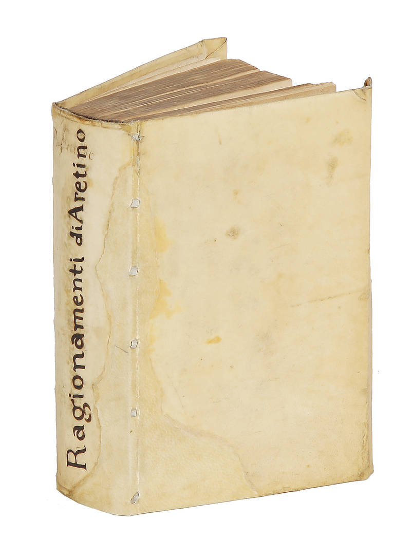 La Prima Parte (poi la Seconda Parte) De Ragiona- / menti di M. Pietro Aretino, Co / gnominato Il Flagello De / Prencipi, Il Veritiero, E 'L Divi / no, Divisa in Tre Giornate, La Contenenza De Le Quali Si / Porra Ne La Facciata / Seguente. / (Segue:) Comm