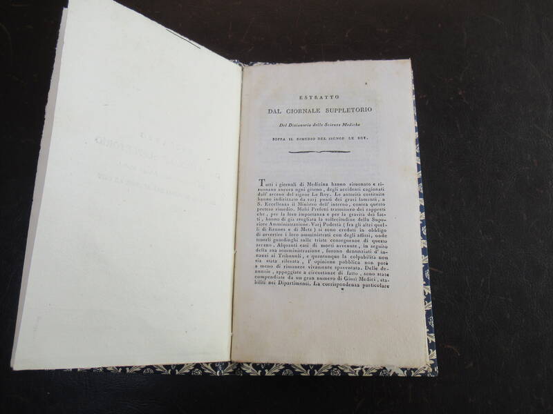 Estratto dal Giornale Suppletorio del Dizionario delle Scienze Mediche sopra il Rimedio del Signor Le Roy.