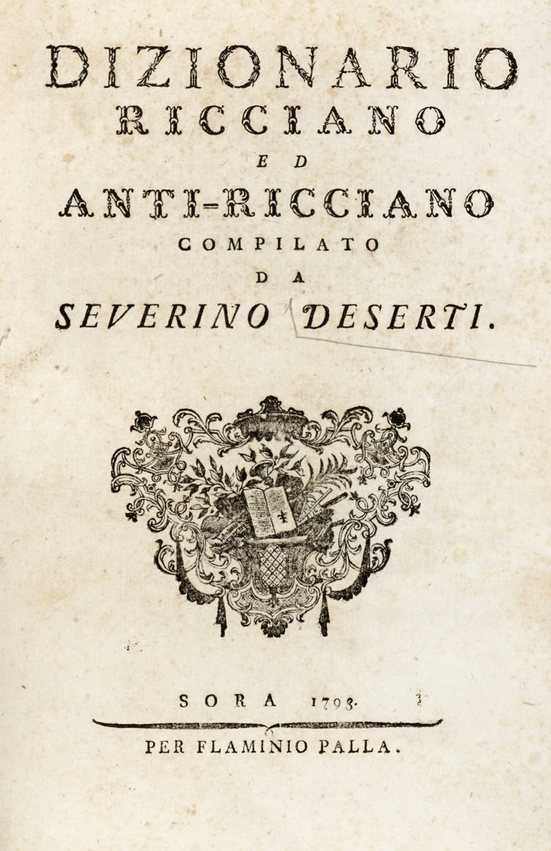 Dizionario ricciano ed anti-ricciano.