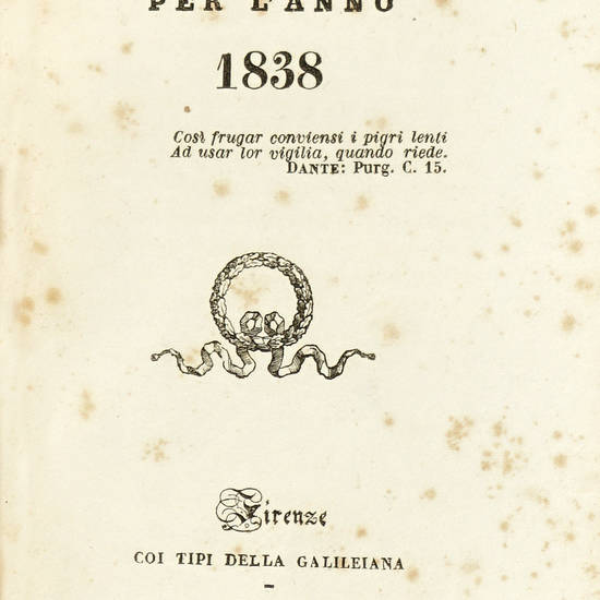 CALENDARIO (Il) CASENTINESE per l'anno 1837. 1838, 1840, 1841.