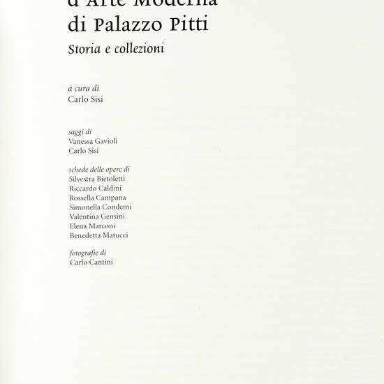 La Galleria d'arte Moderna di Palazzo Pitti. Storia e collezioni.