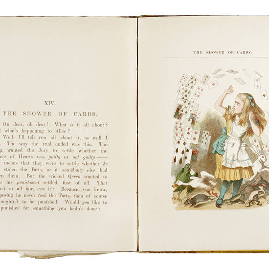 The Nursery Alice containing twenty coloured enlargements from Tenniel's illustrations [...] the cover designed and coloured by E. Gertrude Thomson.