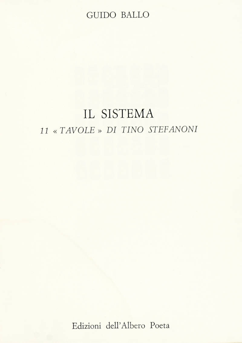 Il Sistema 11 "Tavole" di Tino Stefanoni.