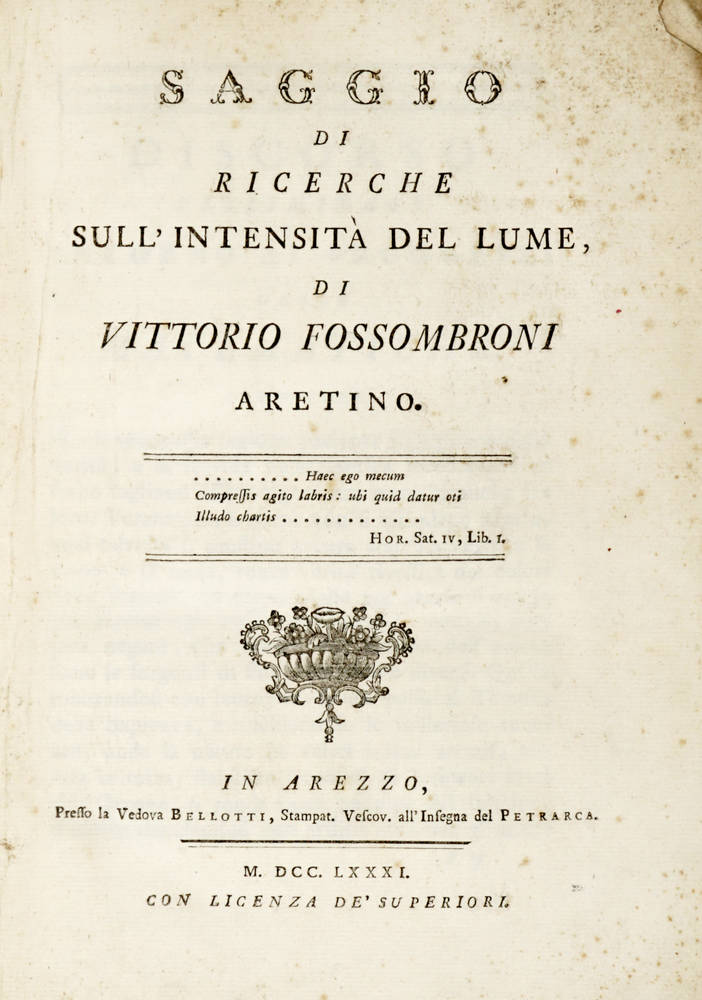 Saggio di ricerche sull intensit del lume di Vittorio